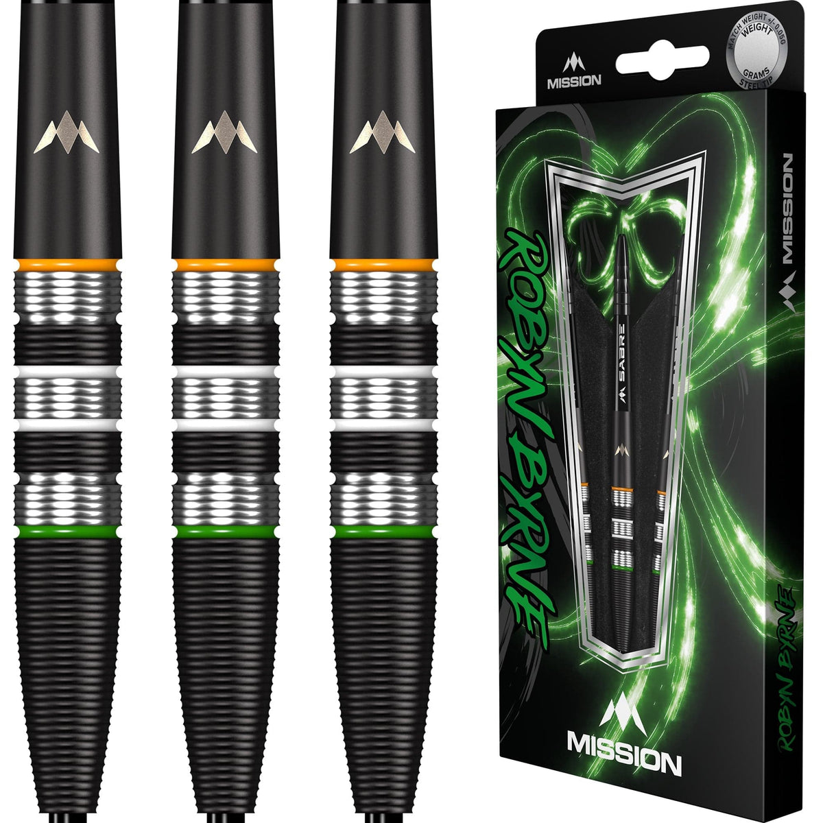 Mission Robi Mission Robyn Byrne Darts - Steel Tip - 90% - Black Titanium