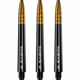 Mission Sabre Shafts - Polycarbonate Dart Stems - Black - Gold Top Medium