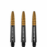 Mission Sabre Shafts - Polycarbonate Dart Stems - Black - Gold Top Short