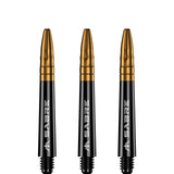 Mission Sabre Shafts - Polycarbonate Dart Stems - Black - Gold Top Tweenie