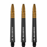 Mission Sabre Shafts - Polycarbonate Dart Stems - Black - Gold Top Tweenie Plus