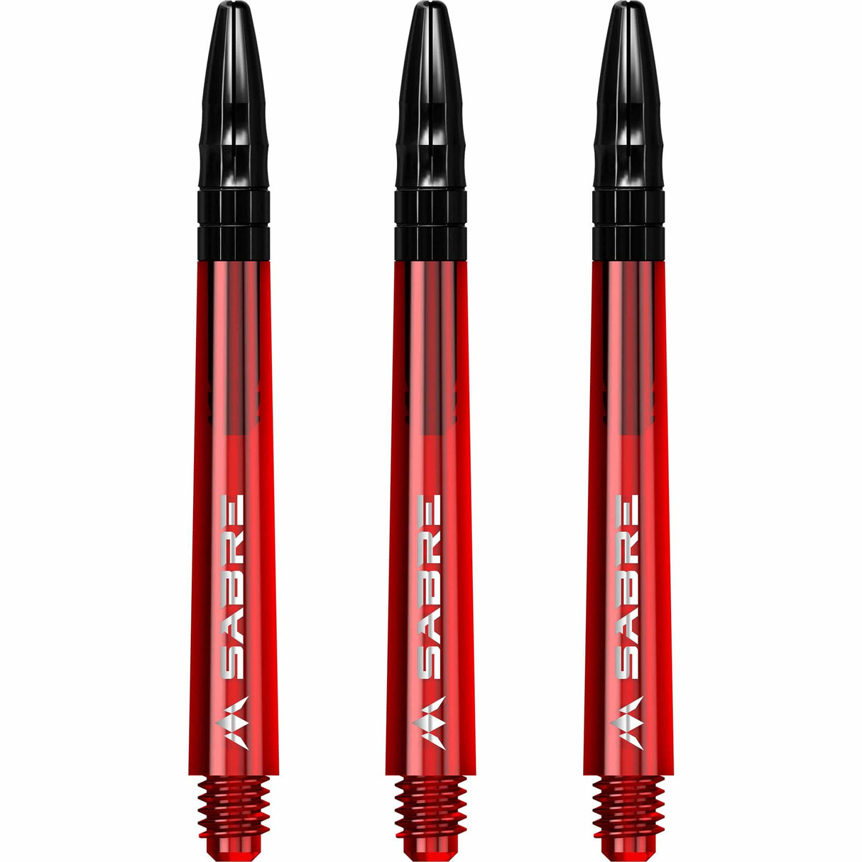Mission Sabre Shafts - Polycarbonate Dart Stems - Red - Black Top Medium