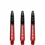 Mission Sabre Shafts - Polycarbonate Dart Stems - Red - Black Top Short