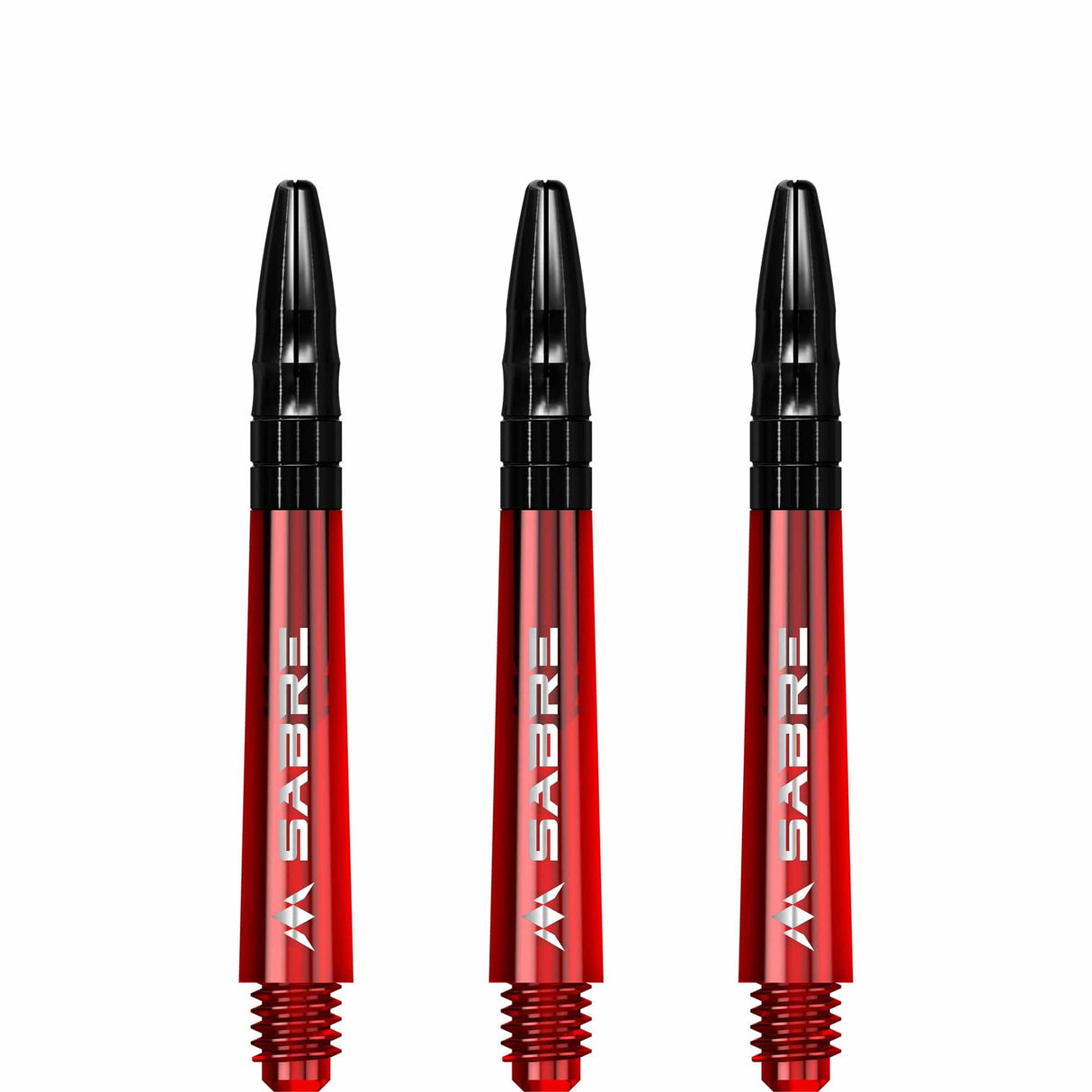 Mission Sabre Shafts - Polycarbonate Dart Stems - Red - Black Top Tweenie