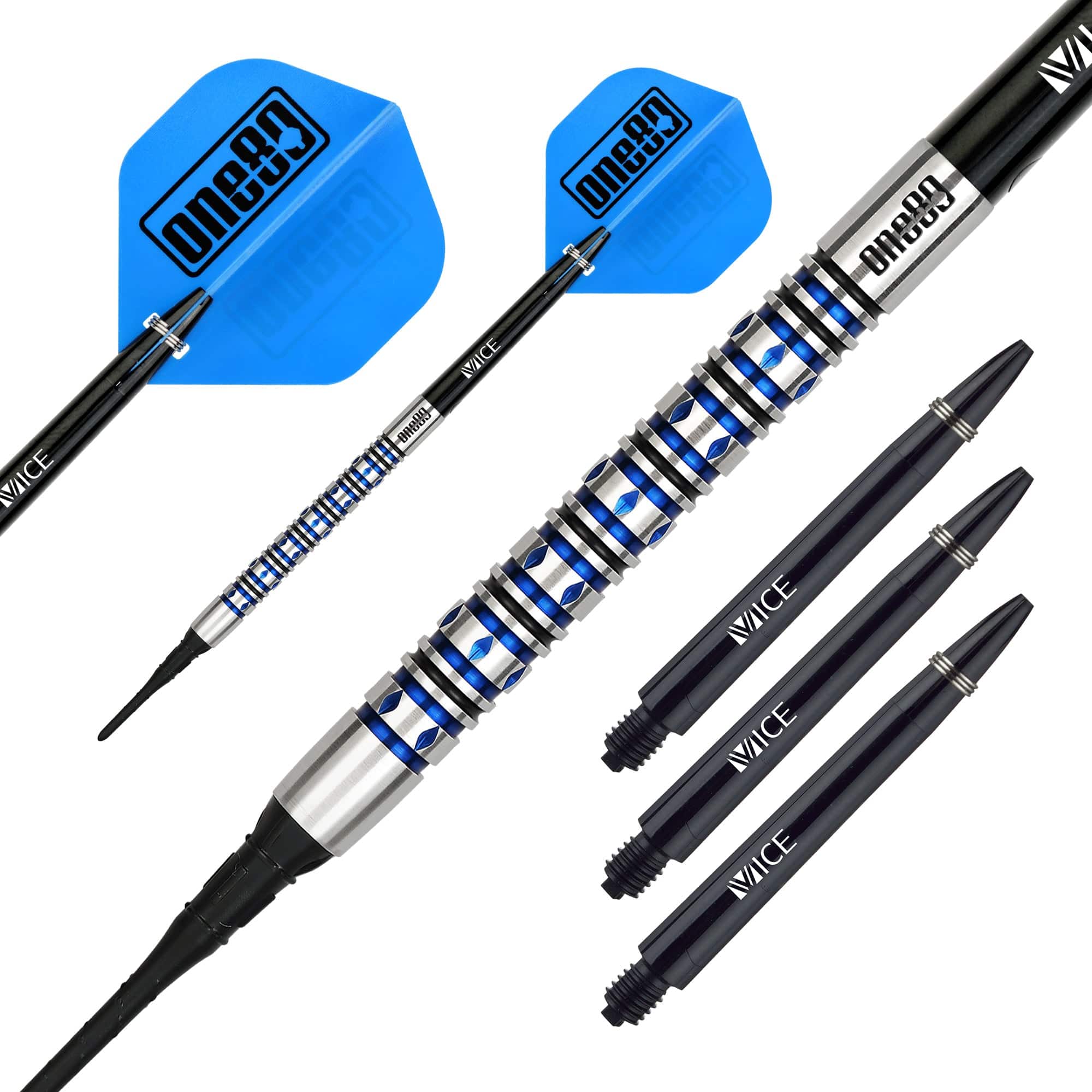 One80 Alexis Toylo Darts - Soft Tip - Cool Cat - Blue - 20g