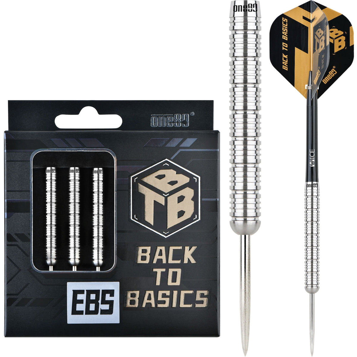 One80 Back To Basic Darts - Steel Tip - EBS - Natural - Ringed