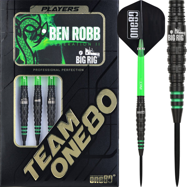 One80 Ben Robb V2 Darts - Steel Tip - Big Rig - Black