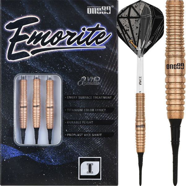 One80 Emorite 01 Darts - Soft Tip - 90% Tungsten - Rose Gold