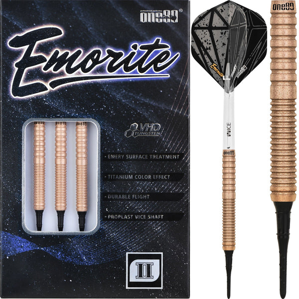 One80 Emorite 02 Darts - Soft Tip - 90% Tungsten - Rose Gold