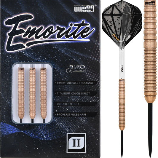 One80 Emorite 02 Darts - Steel Tip - 90% Tungsten - Rose Gold 22g