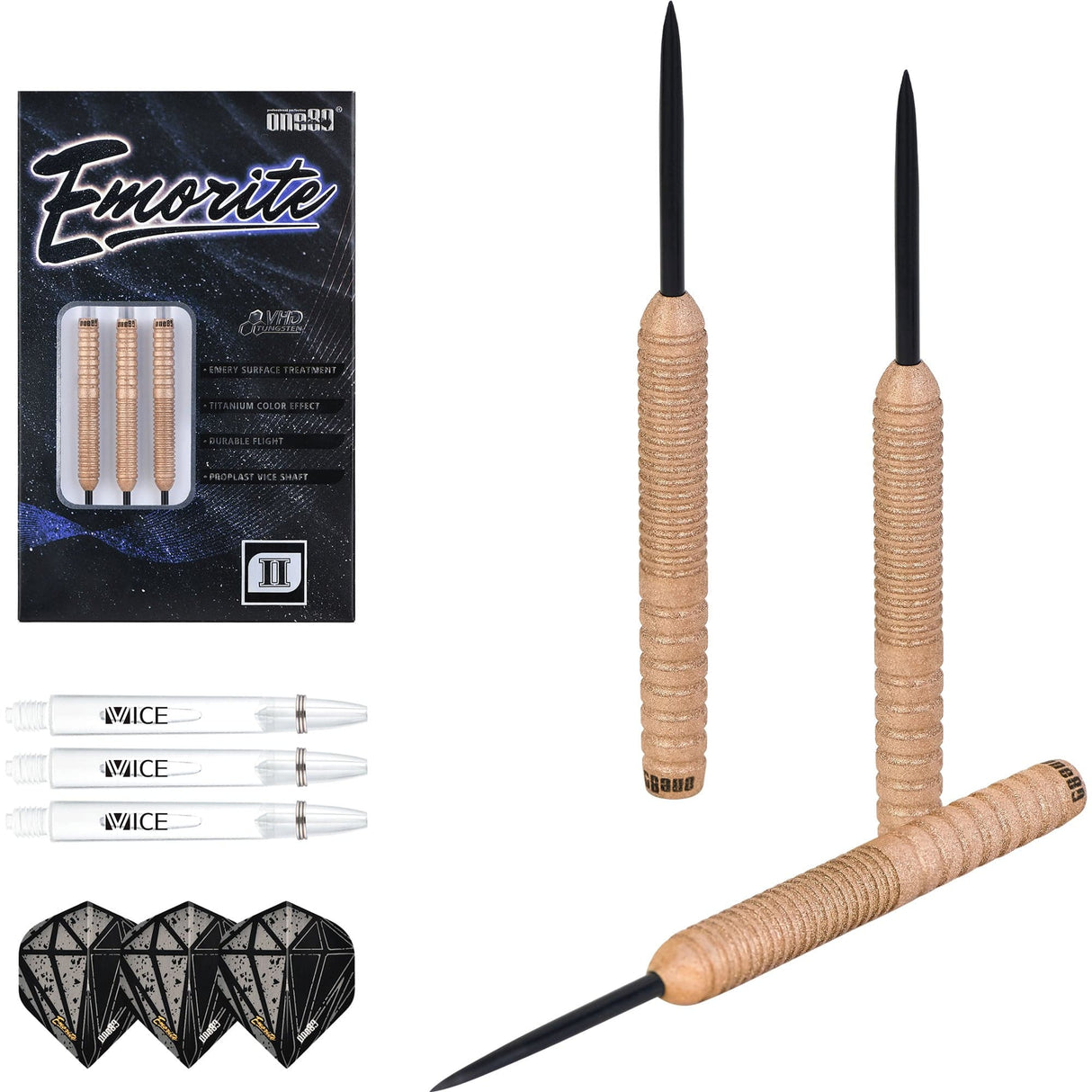One80 Emorite 02 Darts - Steel Tip - 90% Tungsten - Rose Gold