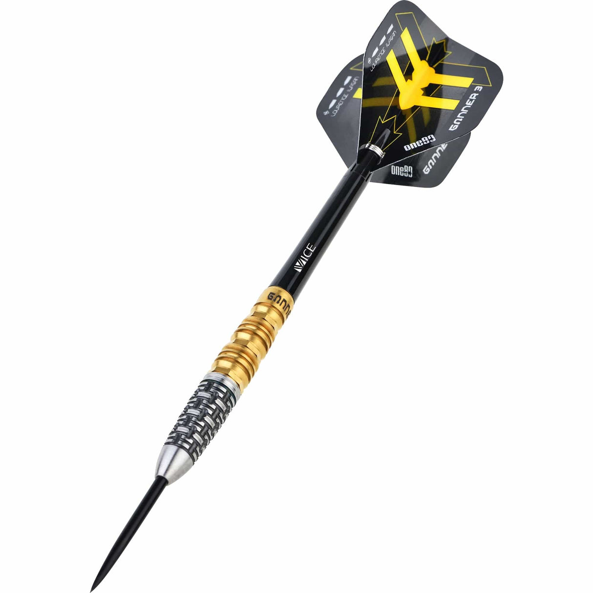 One80 Gunner III Darts - Steel Tip - Lourence Ilagan - Black & Gold