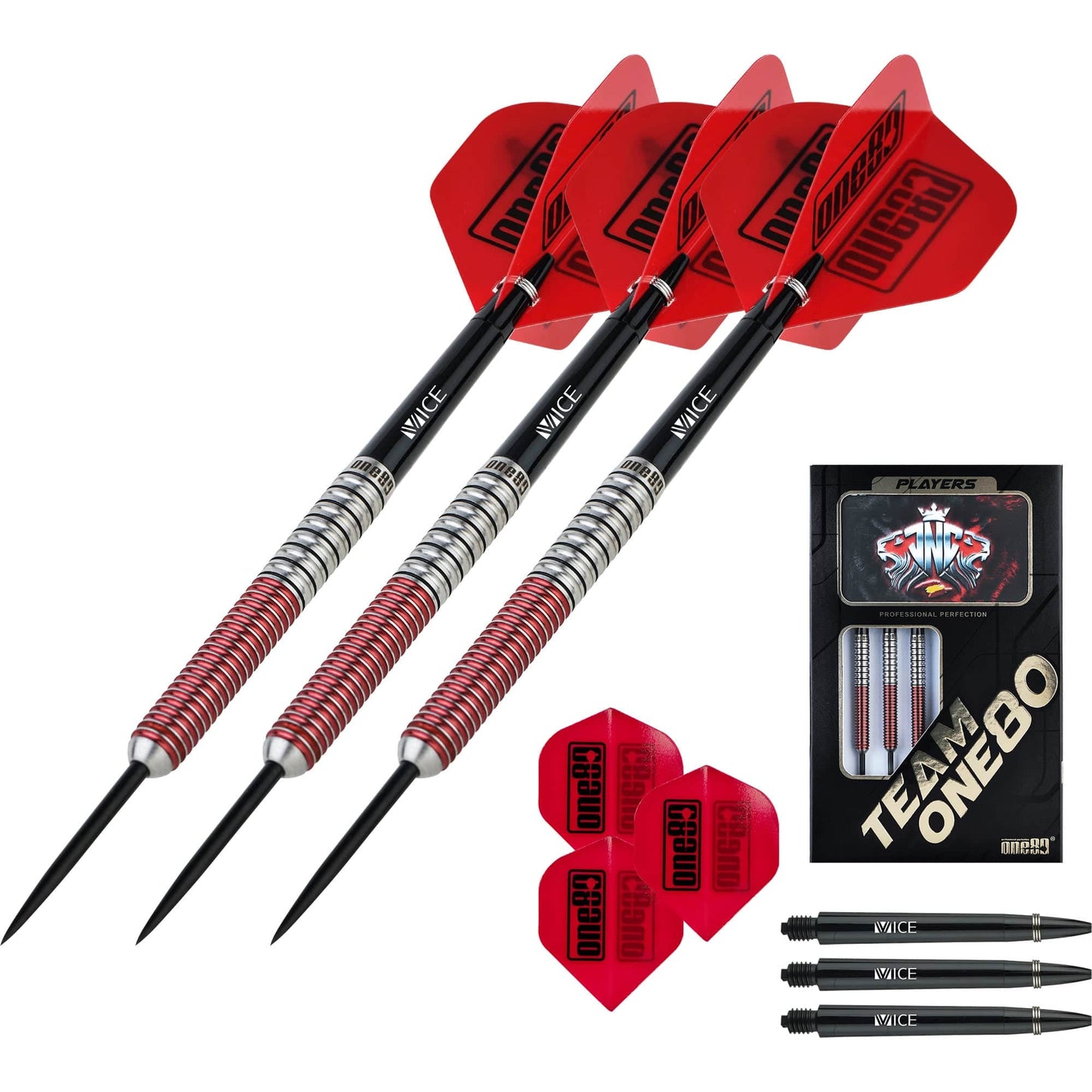 One80 Jaime Nuñez Cortes Darts - Steel Tip - JNC - Signature Darts - Electric Red