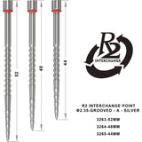 One80 R2 Interchange Points (2.35mm) - Grooved - A - Silver