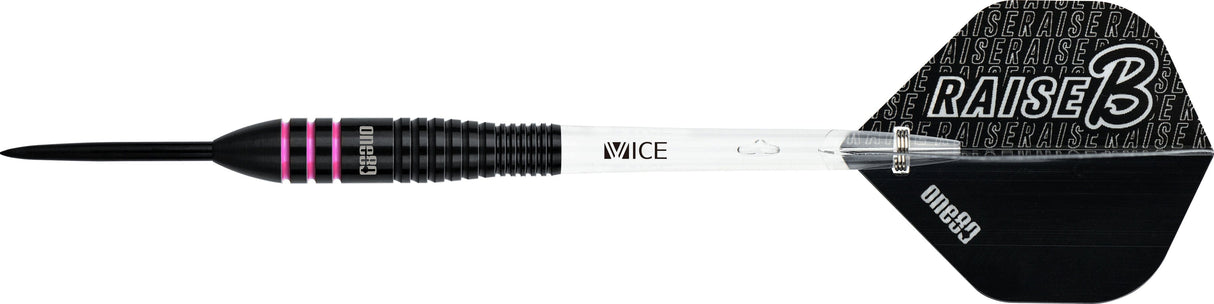 One80 Raise B Darts - Steel Tip - Black - Pink Rings