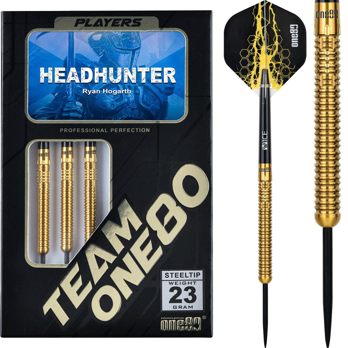 One80 Ryan Hogarth Darts - Steel Tip - Signature - Gold - 23g 23g
