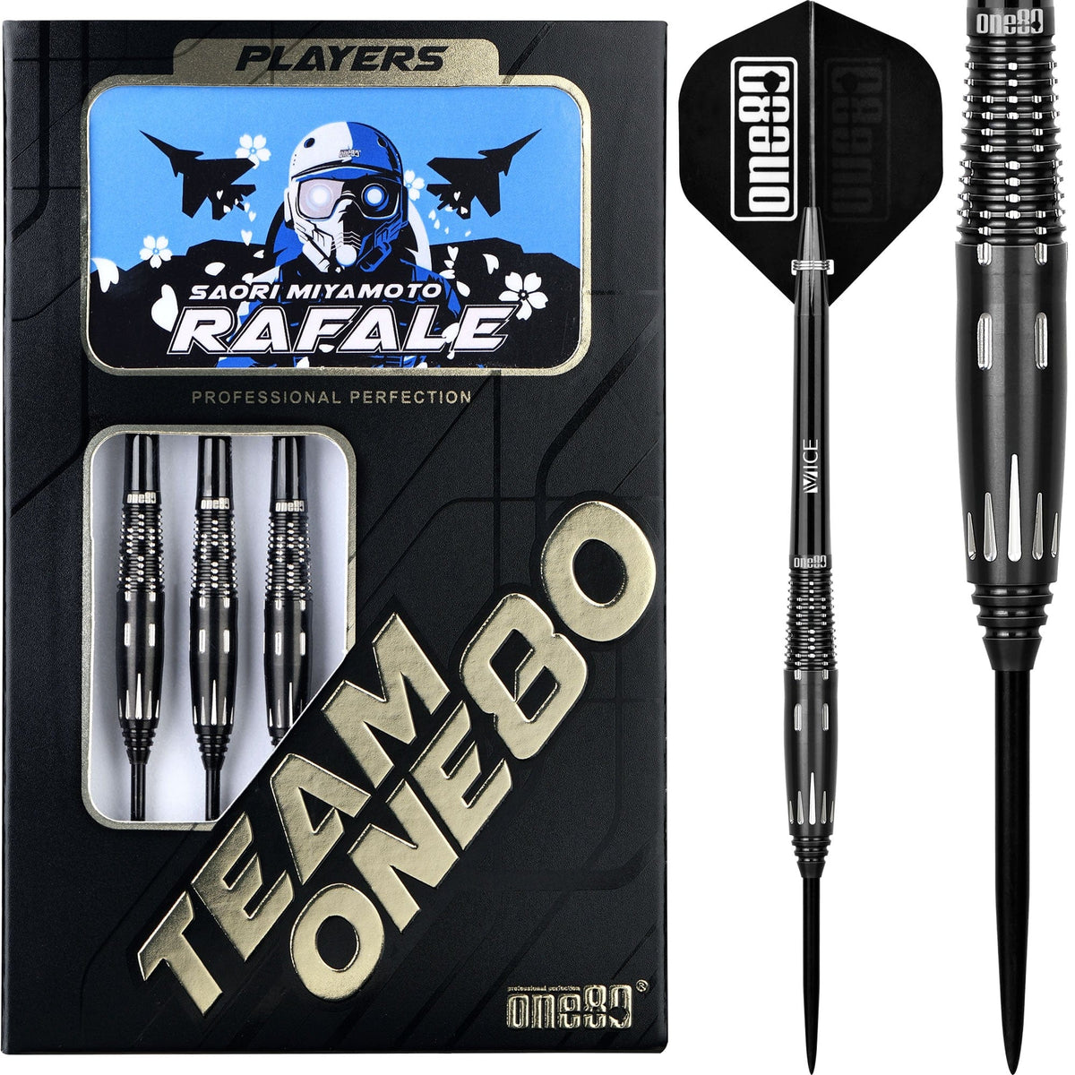One80 Saori Miymoto Darts - Steel Tip - Rafale - Signature - Black - 2