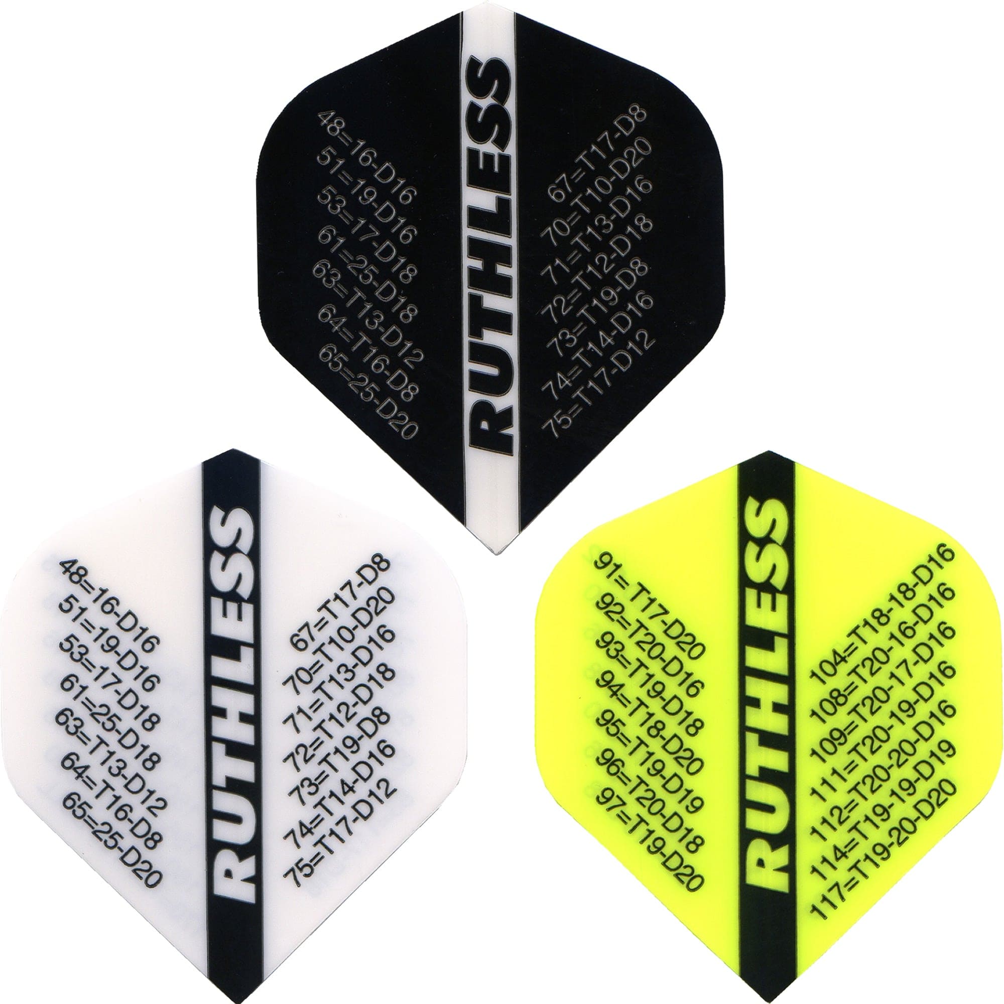 Ruthless Mini Standard Dart Flights – 5 Sets, 100 Microns, Made In UK – Choose Your Color