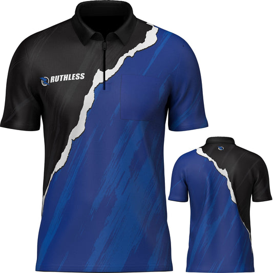 Ruthless RipTorn ECO Dart Shirt - with Pocket - Black & Blue Small