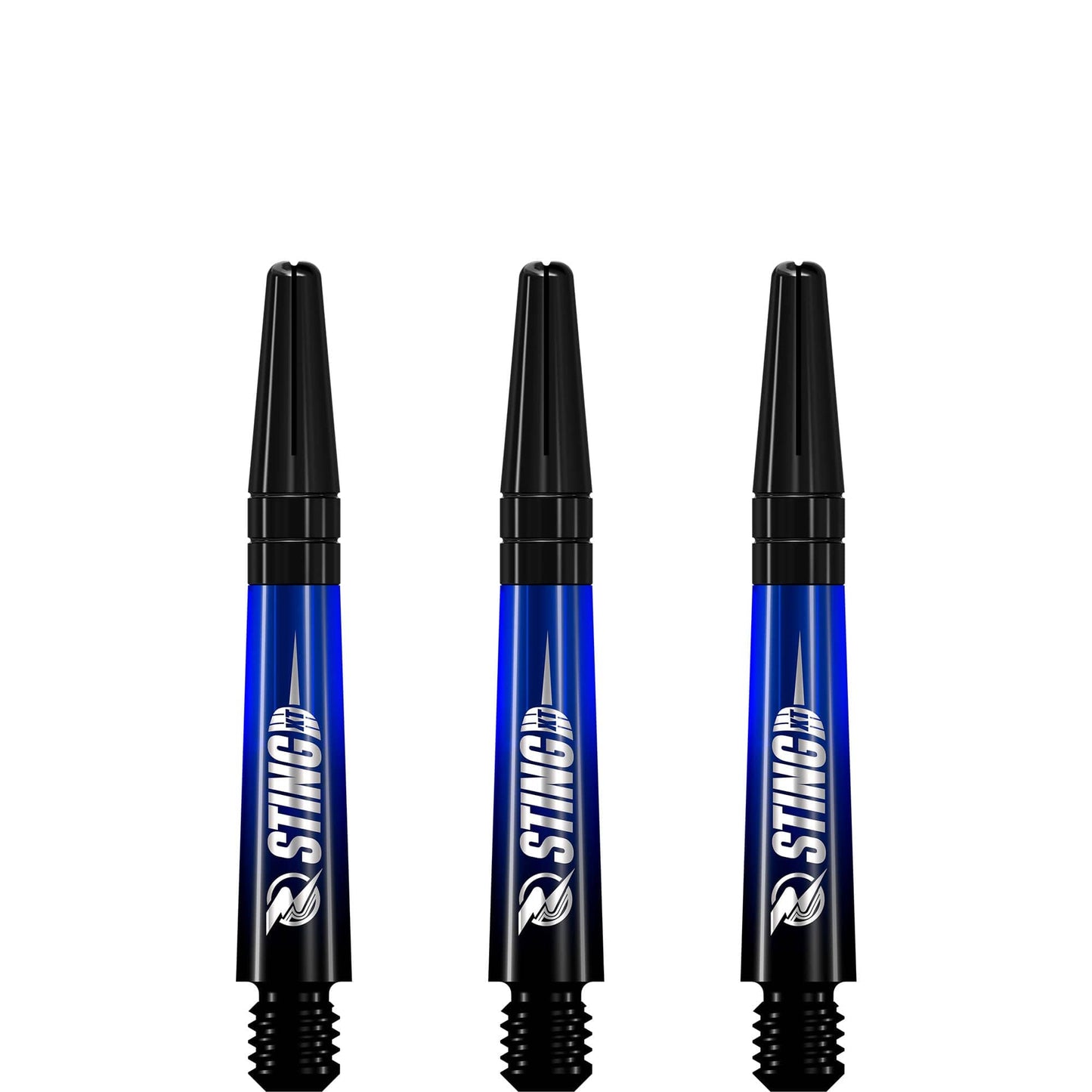 Ruthless Sting XT Dart Shafts - Polycarbonate - Gradient Black & Blue - Black Top Short