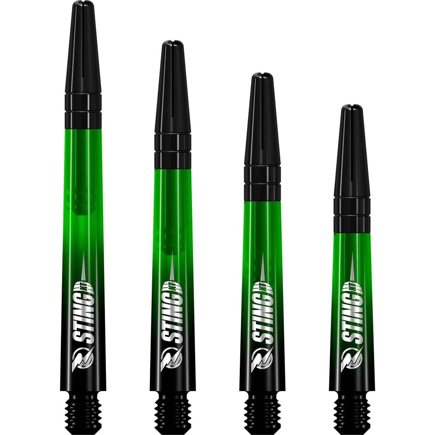 Ruthless Sting XT Dart Shafts - Polycarbonate - Gradient Black & Green - Black Top