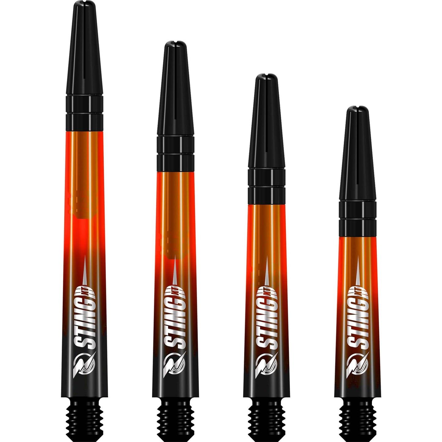 Ruthless Sting XT Dart Shafts - Polycarbonate - Gradient Black & Orange - Black Top
