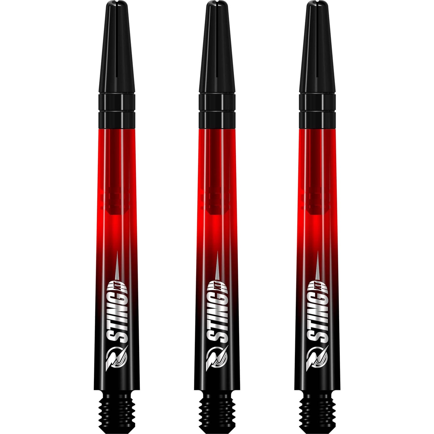 Ruthless Sting XT Dart Shafts - Polycarbonate - Gradient Black & Red - Black Top Medium