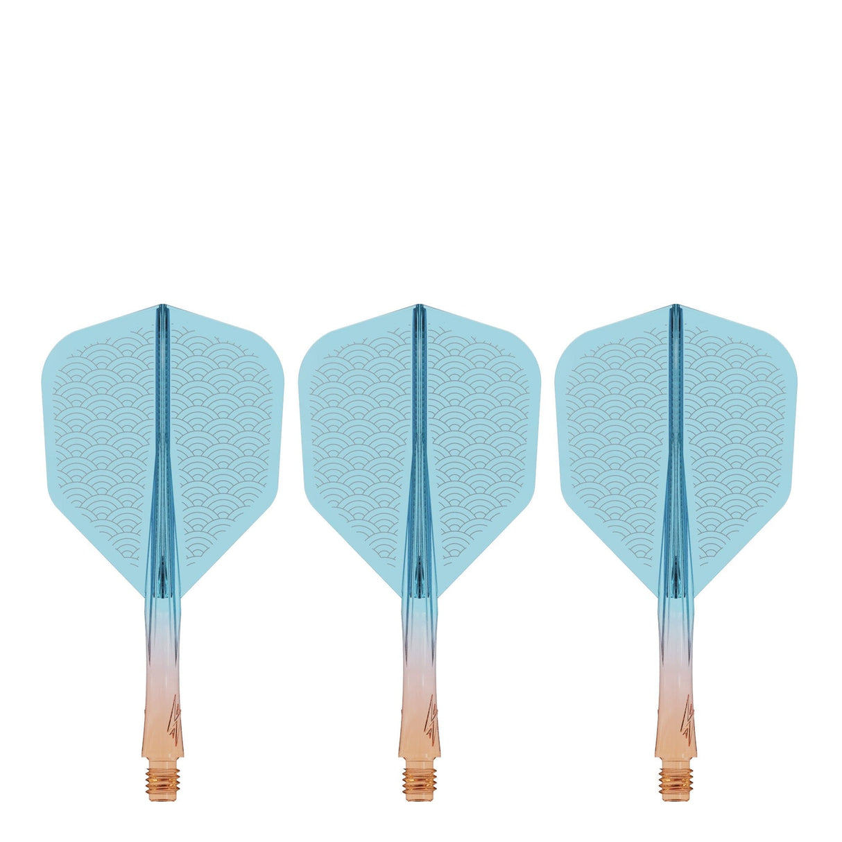 Caliburn SUP Flights - Moulded Shaft and Flight -  Standard No6 - Waves - Orange & Blue