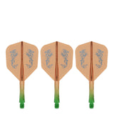 Caliburn SUP Flights - Moulded Shaft and Flight -  Standard No6 - Dragon - Green & Orange