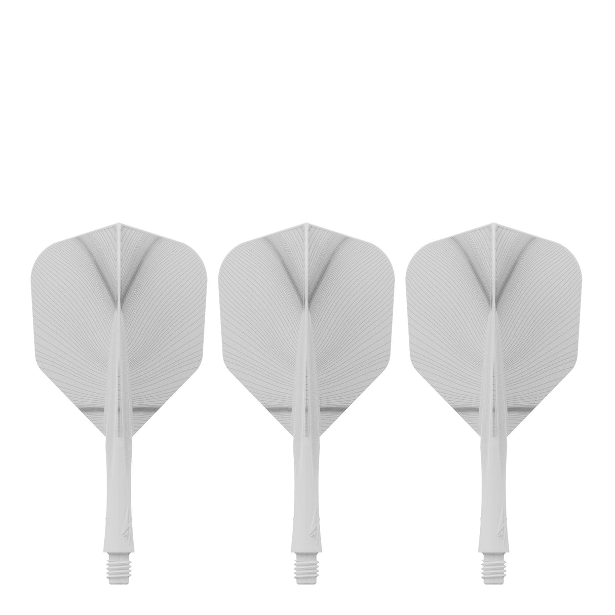 Caliburn SUP Flights - Moulded Shaft and Flight -  Standard No6 - Feather - White