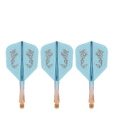 Caliburn SUP Flights - Moulded Shaft and Flight -  Standard No6 - Dragon - Orange & Blue