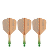Caliburn SUP Flights - Moulded Shaft and Flight -  Standard No6 - Logo - Green & Orange