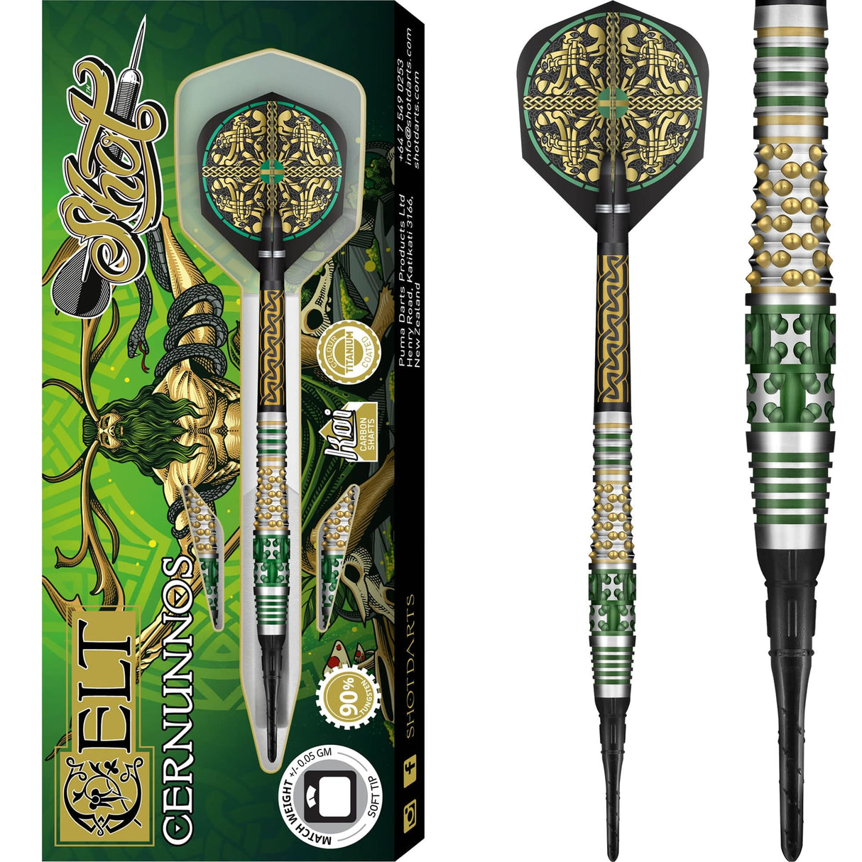 Shot Celt Darts - Soft Tip Tungsten - Cernunnos 18g