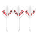 Caliburn SUP Dart Flights - Moulded Flight & Shaft - Standard No6 - Rynit - White