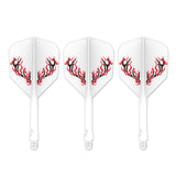 Caliburn SUP Dart Flights - Moulded Flight & Shaft - Standard No6 - Rynit - White