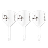 Caliburn SUP Dart Flights - Moulded Flight & Shaft - Standard No6 - Panda - White
