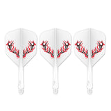 Caliburn SUP Dart Flights - Moulded Flight & Shaft - Standard No6 - Rynit - White