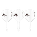 Caliburn SUP Dart Flights - Moulded Flight & Shaft - Standard No6 - Panda - White
