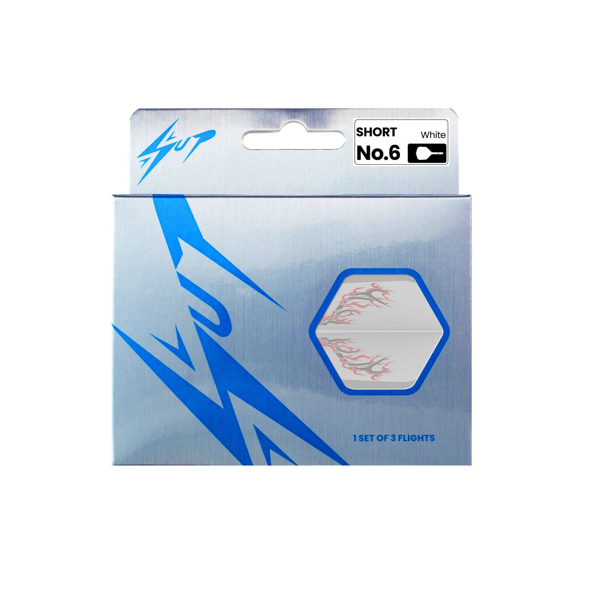 Caliburn SUP Dart Flights - Moulded Flight & Shaft - Standard No6 - Rynit - White