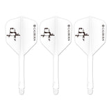 Caliburn SUP Dart Flights - Moulded Flight & Shaft - Standard No6 - Panda - White