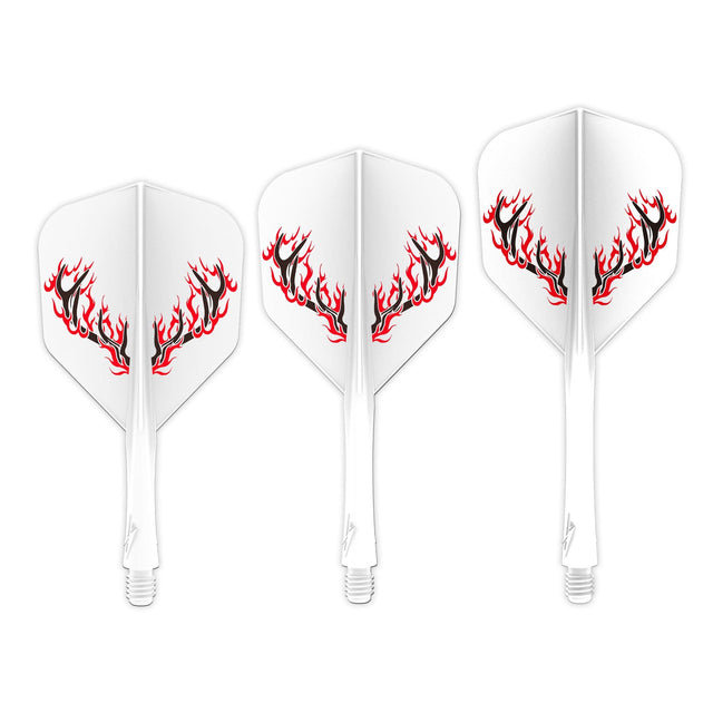 Caliburn SUP Dart Flights - Moulded Flight & Shaft - Standard No6 - Rynit - White