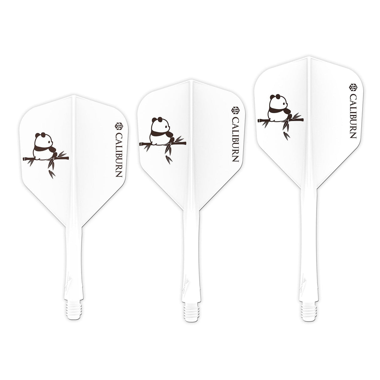 Caliburn SUP Dart Flights - Moulded Flight & Shaft - Standard No6 - Panda - White