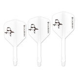 Caliburn SUP Dart Flights - Moulded Flight & Shaft - Standard No6 - Panda - White