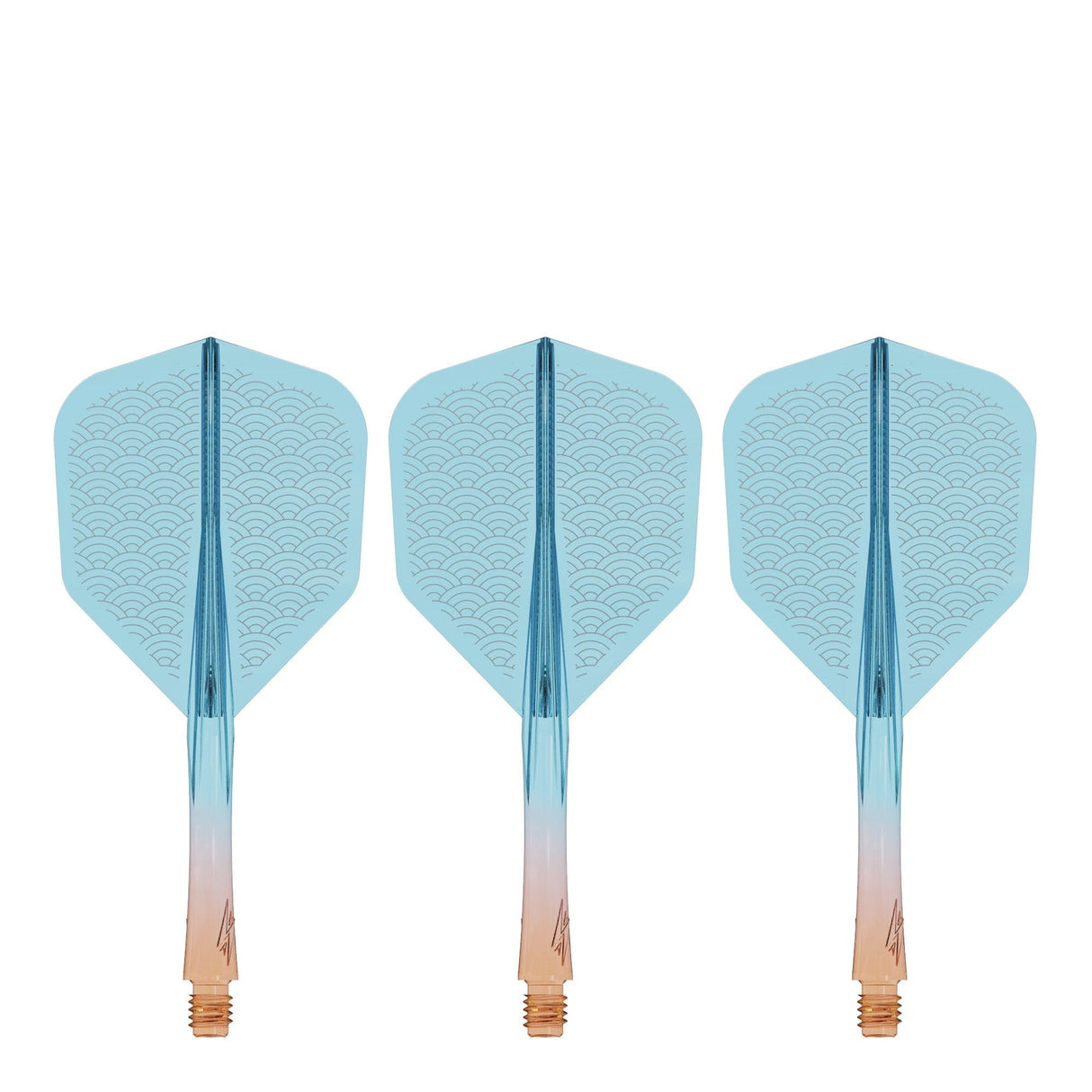 Caliburn SUP Flights - Moulded Shaft and Flight -  Standard No6 - Waves - Orange & Blue