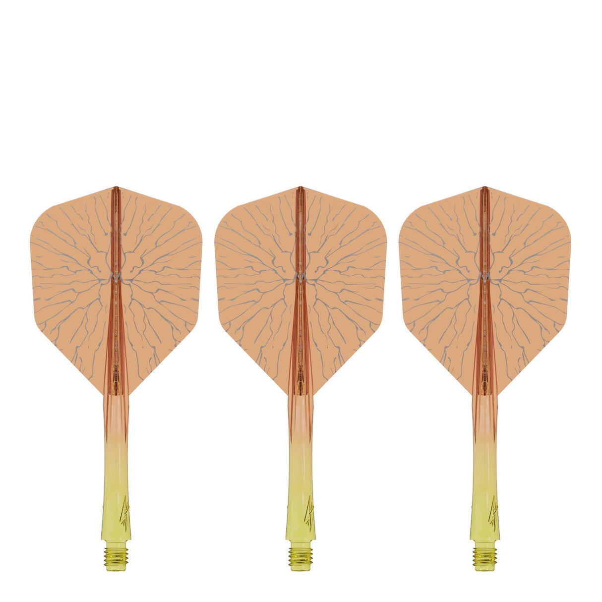 Caliburn SUP Flights - Moulded Shaft and Flight -  Standard No6 - Crack - Yellow & Orange