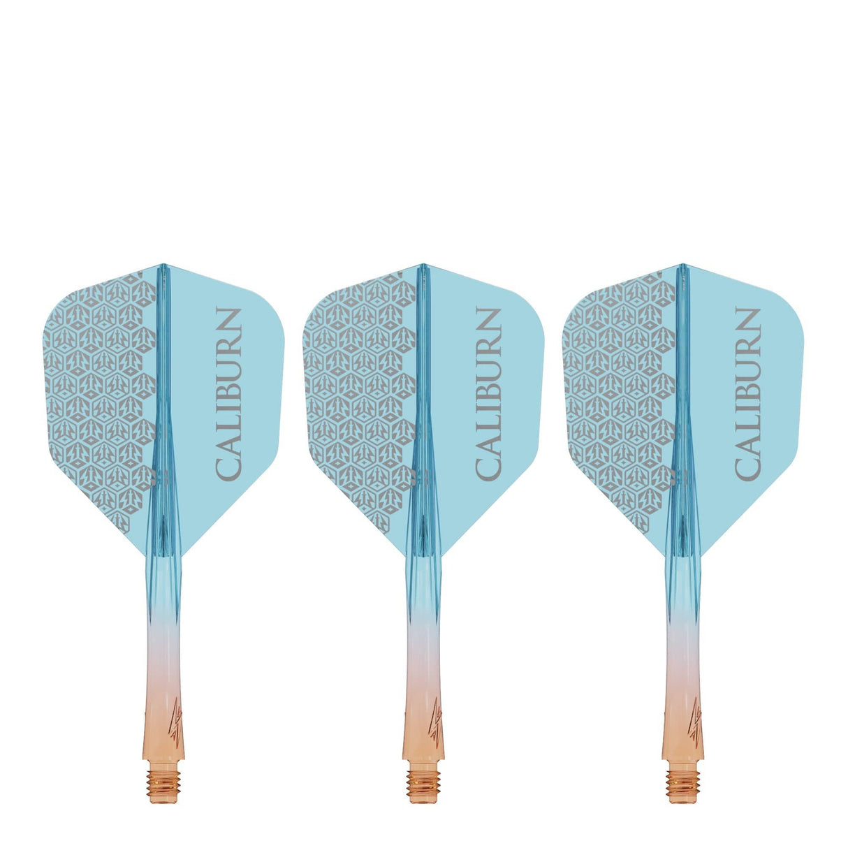 Caliburn SUP Flights - Moulded Shaft and Flight -  Standard No6 - Logo - Orange & Blue