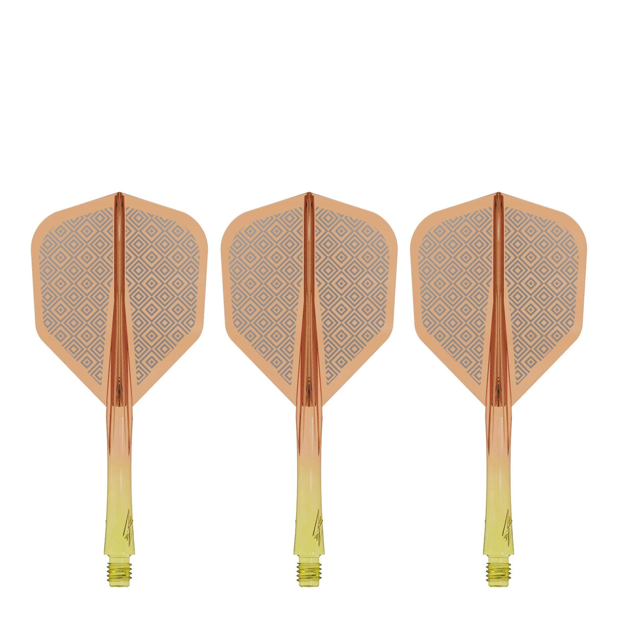 Caliburn SUP Flights - Moulded Shaft and Flight -  Standard No6 - Block - Yellow & Orange