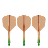 Caliburn SUP Flights - Moulded Shaft and Flight -  Standard No6 - Waves - Green & Orange
