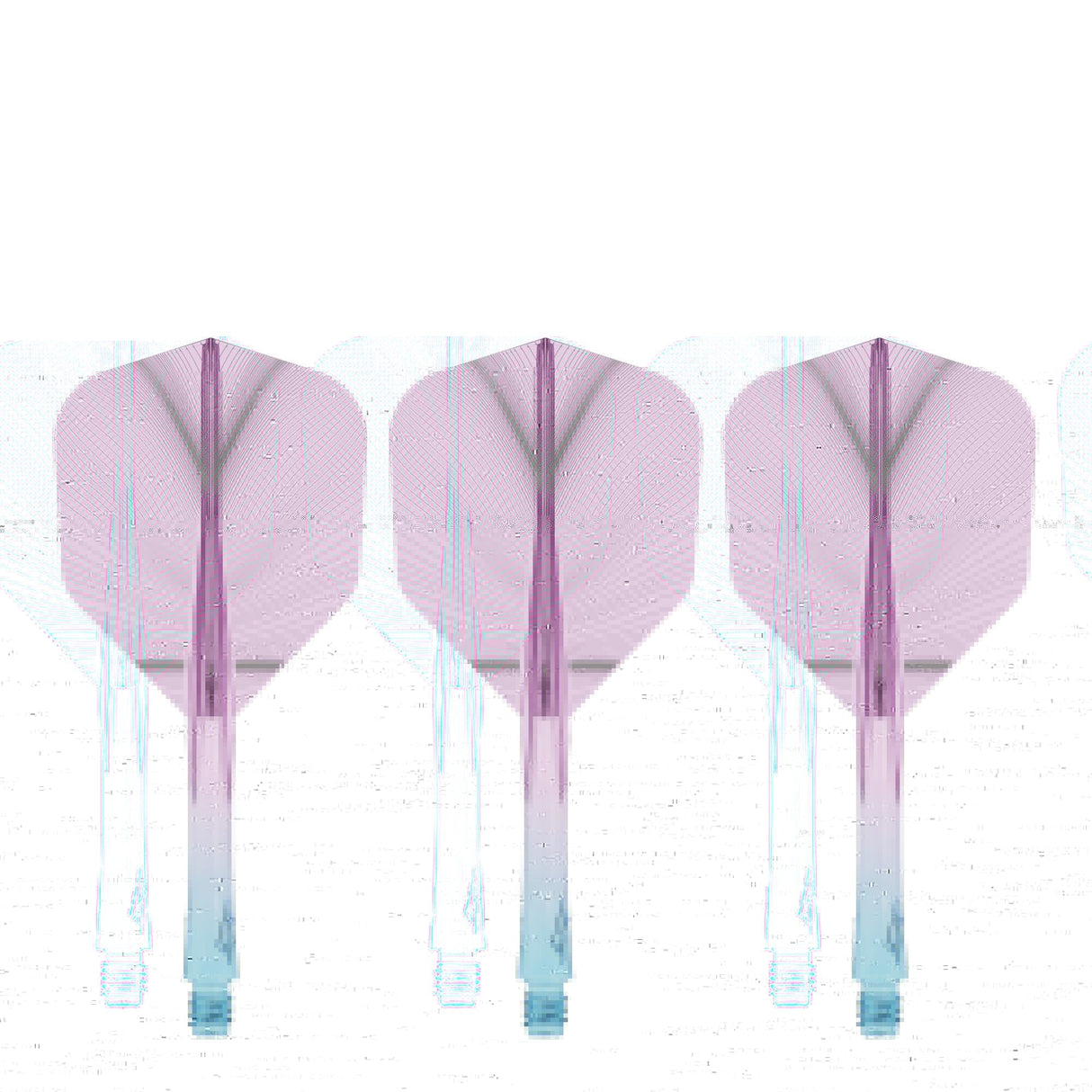 Caliburn SUP Flights - Moulded Shaft and Flight -  Standard No6 - Feather - Blue & Purple