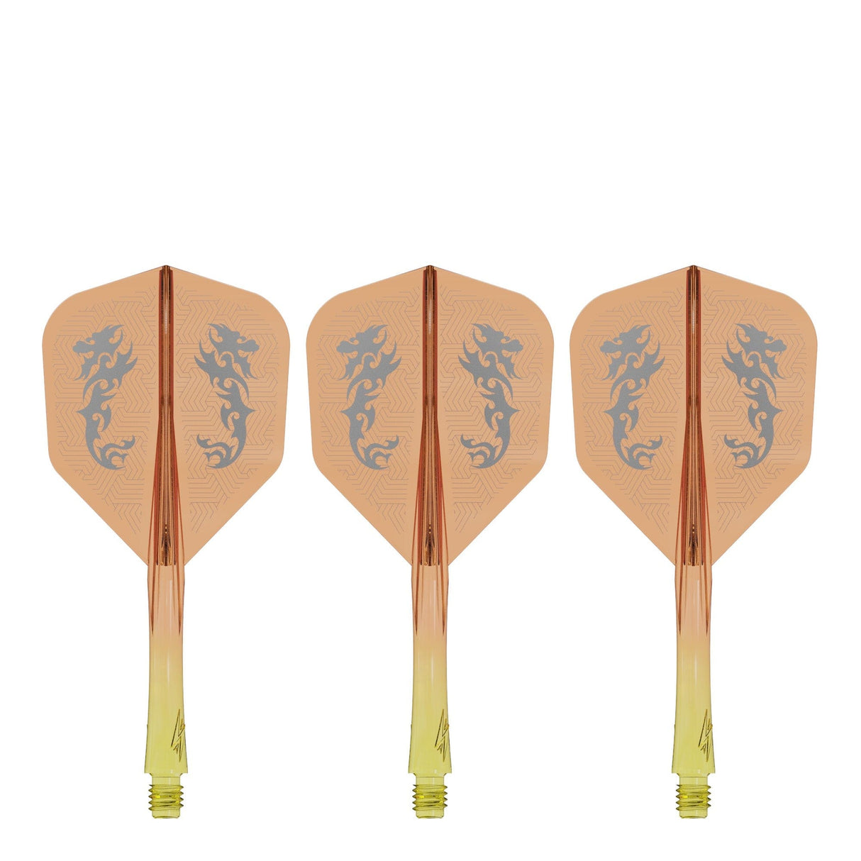 Caliburn SUP Flights - Moulded Shaft and Flight -  Standard No6 - Dragon - Yellow & Orange